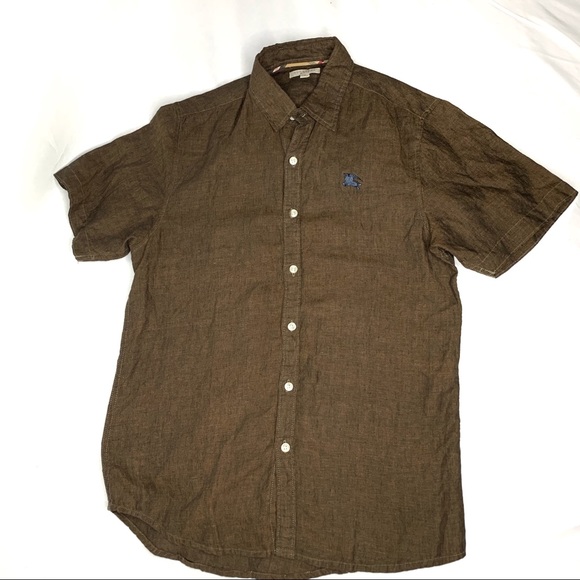 Sold-Burberry Brit Men Medium Button Down Metal - Picture 4 of 6